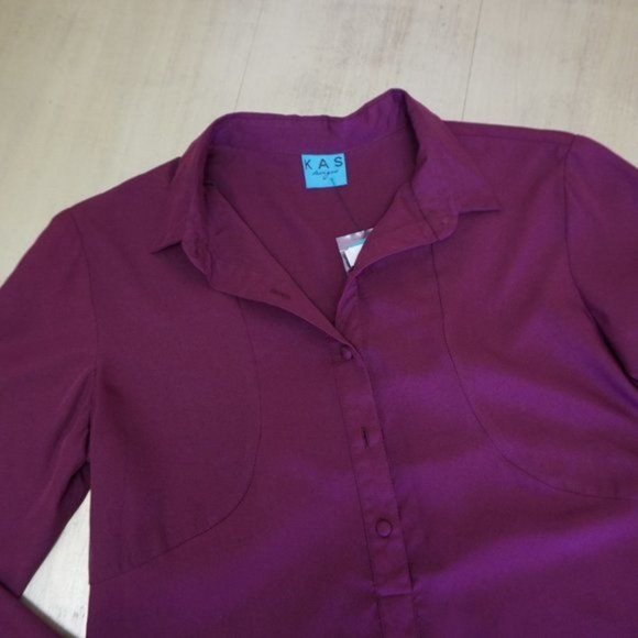 Kas Design Maroon Split back long sleeve blouse - Picture 8 of 8